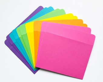 Rainbow Color A7 Envelopes / Handmade Envelopes / Envelope Pack / Sturdy Cardstock Envelopes / 5.25 X 7.25 " / Pastels / Brights