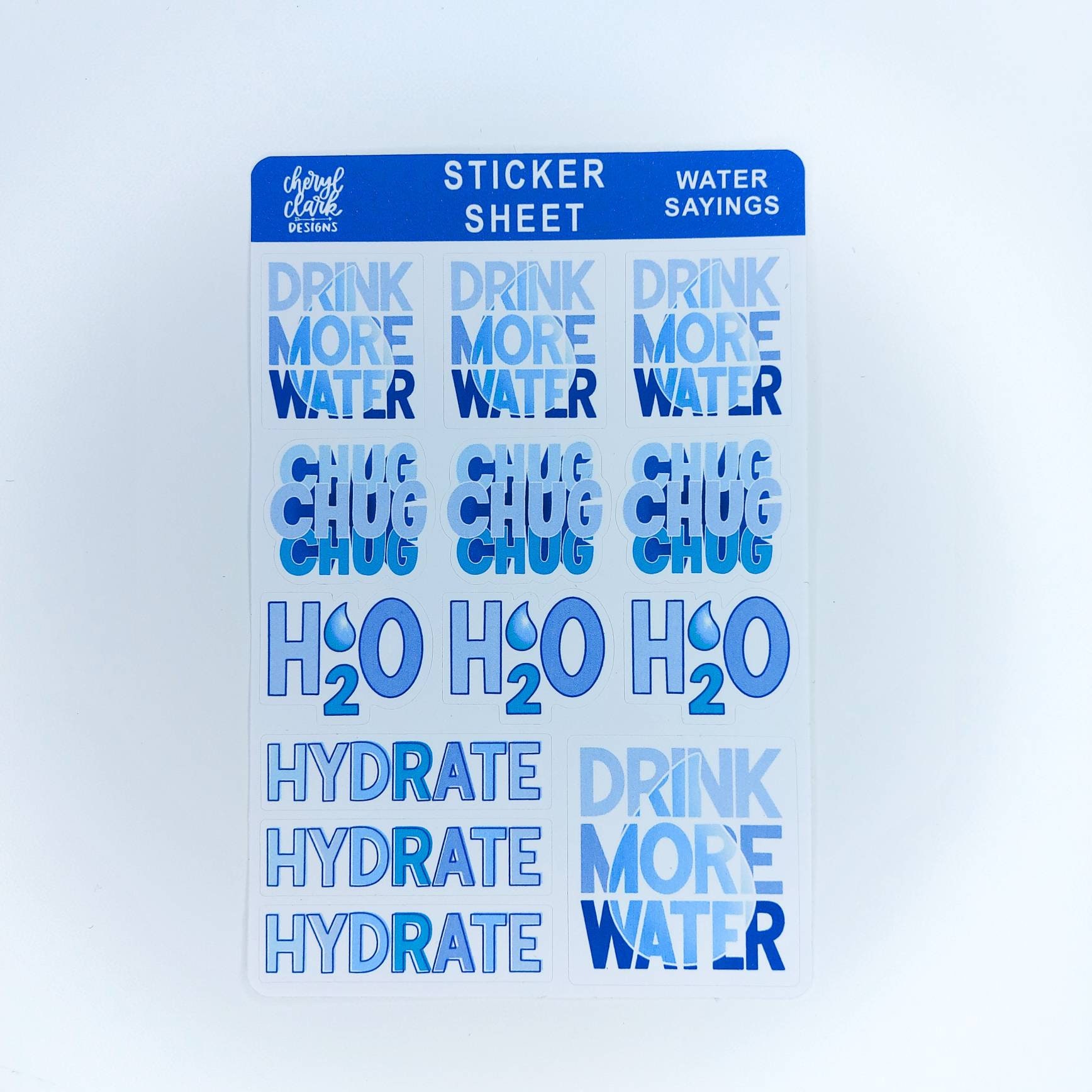 Row Water Sticker Water Sticker Bundle/ Water Stickers / Drink More Water / | Etsy