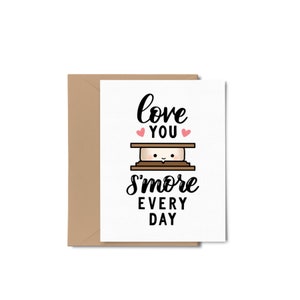 Carte S'more Love you / Camping Card / S'more / S'more Stationary / Love / Blank Card / Friendship Card / Notecard