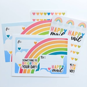 Autocollants arc-en-ciel d'adresses / Autocollants courrier Happy de correspondant / Autocollants / Autocollants courrier lumineux / Autocollants enveloppe / Autocollants arc-en-ciel
