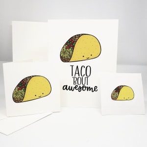 Carte à tacos / Ensemble de tacos / Papeterie à tacos / Autocollant / Autocollant à tacos / Carte alimentaire / Carte vierge / Carte de l'amitié / Carte pour notes / Jeu de mots / Jeu de mots