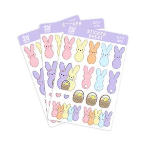 Autocollants de Pâques / Lapin de Pâques / Autocollants d'agenda / Autocollants lapin / Autocollants Washi / Autocollants printaniers / Feuille d'autocollants