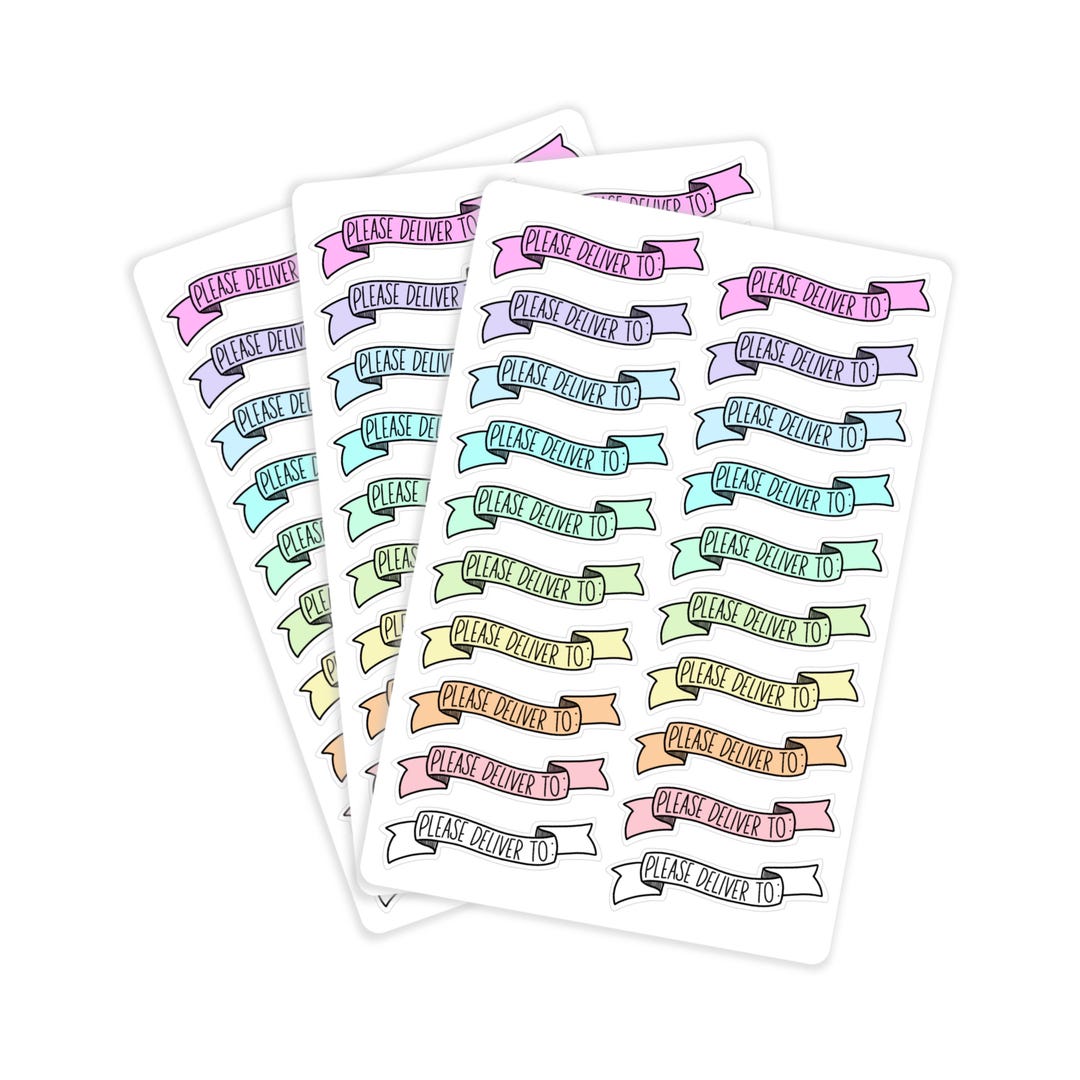 Pleasing Sticker Happy Mail Stickers / Please Deliver to / Pastel Colors / Envelope ...