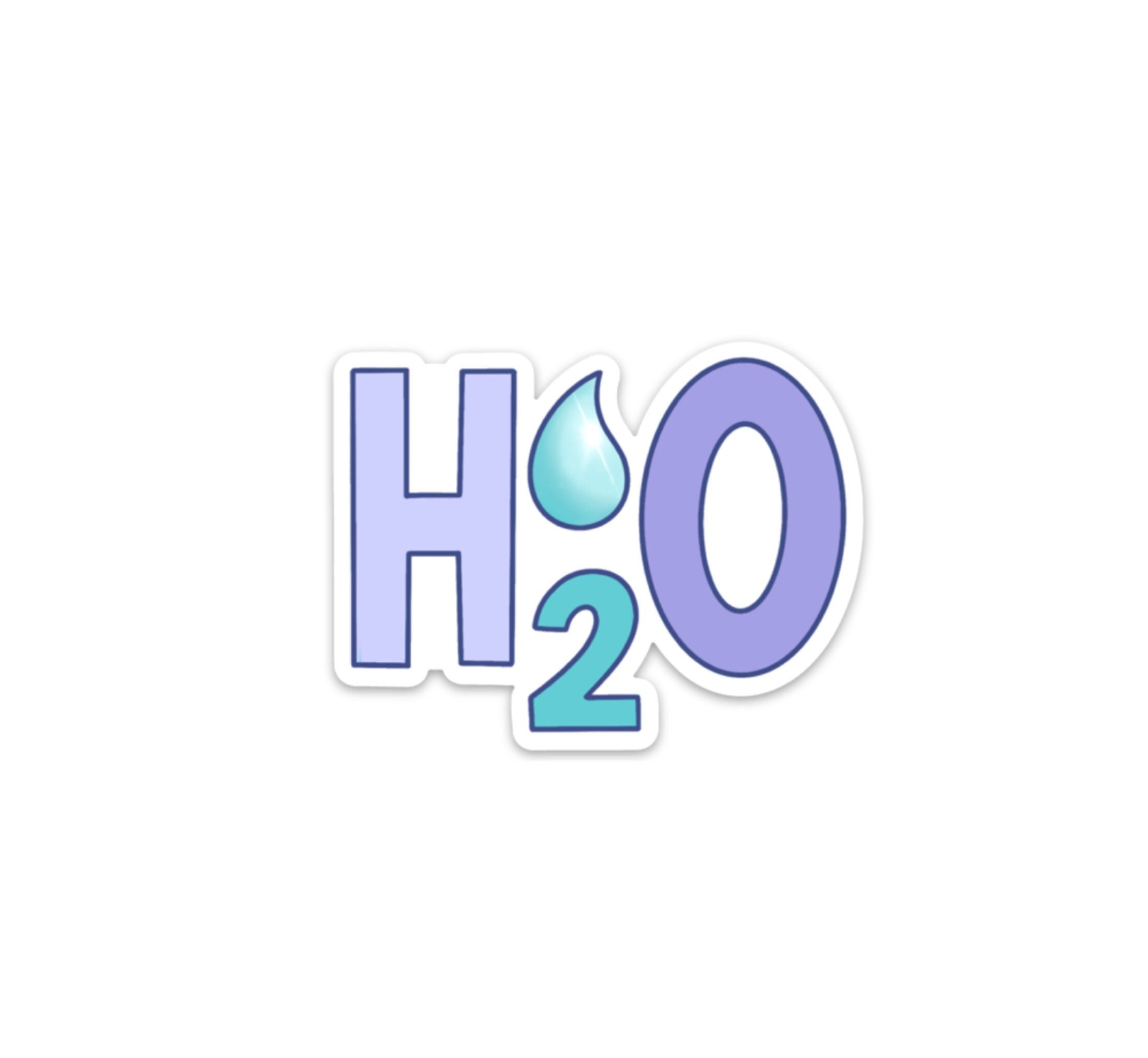H2O Water Sticker / Waterbottle Sticker/ Die Cut Sticker / Etsy