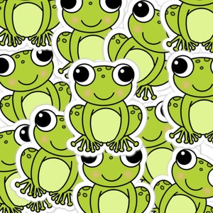 Autocollant en vinyle grenouille / autocollant découpé / autocollant résistant aux intempéries / autocollant en vinyle / autocollant grenouille mignonne / autocollant imperméable à l'eau