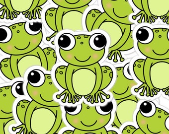 Frog Vinyl Sticker / Die Cut Sticker / Weatherproof Sticker / Vinyl Decal / Cute Frog Sticker/ Waterproof Sticker