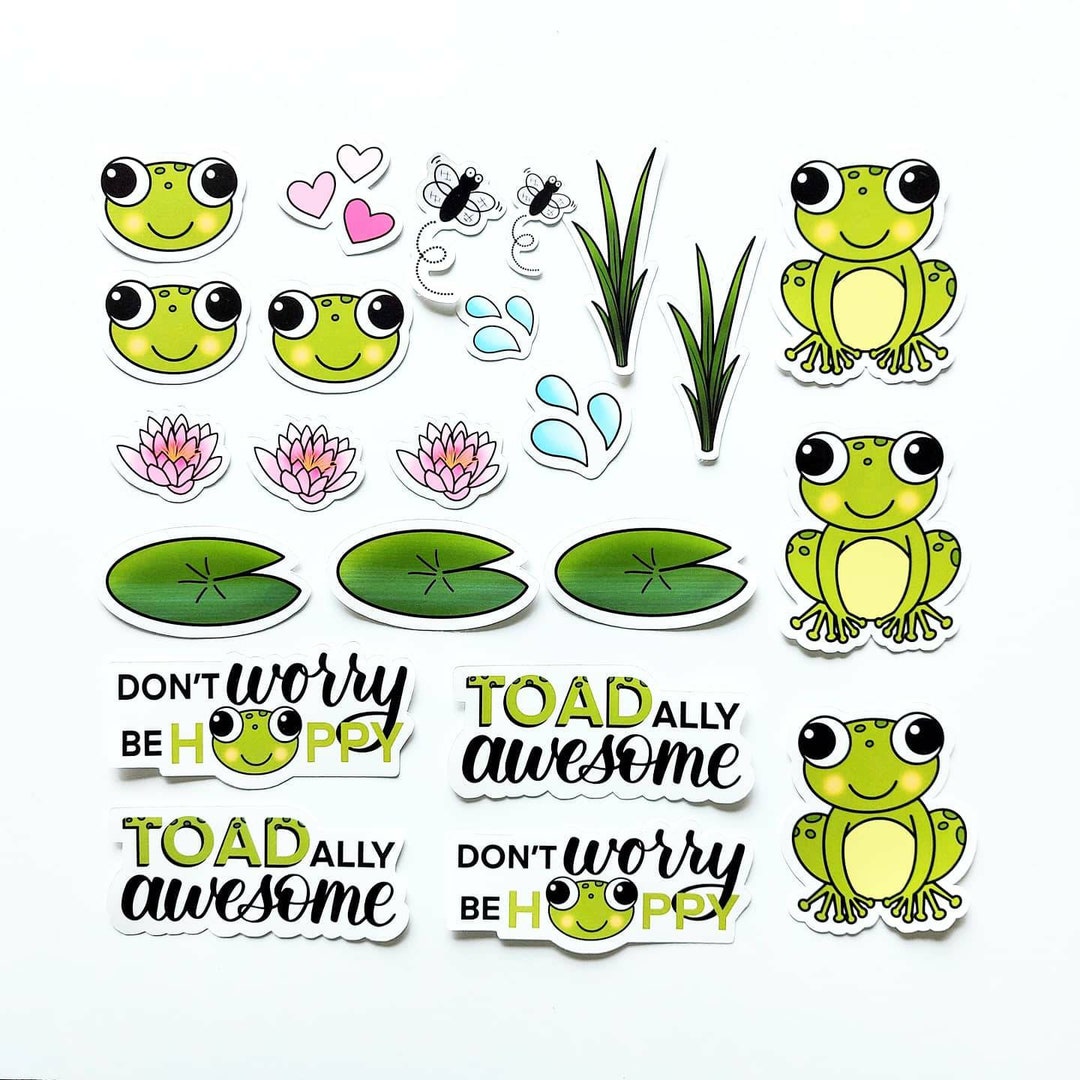 Cute Frog Die Cut Stickers/ Hand Drawn Stickers / Planner Stickers ...