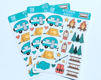 Camping Stickers / Journal Stickers / Camp Themed Stickers / Day Planner Stickers /  Stickers / Paper Stickers / Scrapbooking Stickers /