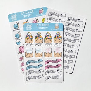 Lot d'autocollants Happy Mail/Autocollants courrier postal/Autocollants en papier/Enveloppe/Juste pour vous/Autocollants de courrier/Feuille d'autocollants/Autocollant pour enveloppe