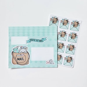 Autocollants d'étiquettes d'adresse chat / Autocollants Happy Mail Stylo / Autocollants / Autocollants enveloppes / Autocollants courrier /Autocollants Chat Happy Mail