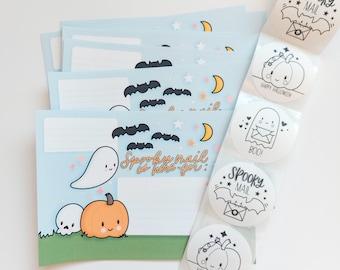 Halloween Address Label Stickers / Pen Pal Halloween Stickers / Envelope Stickers / Mail Stickers / Spooky Labels