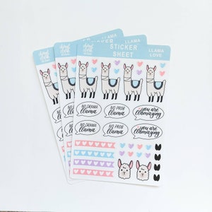 Llama Planner Stickers / Bullet Journal Stickers / Calendar Stickers / No Probllama / No Drama Lllama / You are Llamazing / Llama stickers