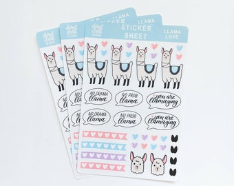 Llama Planner Stickers / Bullet Journal Stickers / Calendar Stickers / No Probllama / No Drama Lllama / You are Llamazing / Llama stickers