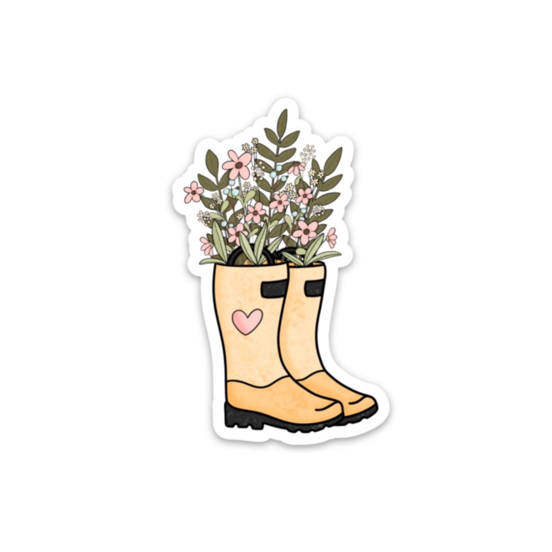 Spring Sticker / Flower Sticker / Rain Boots / Waterproof Sticker ...