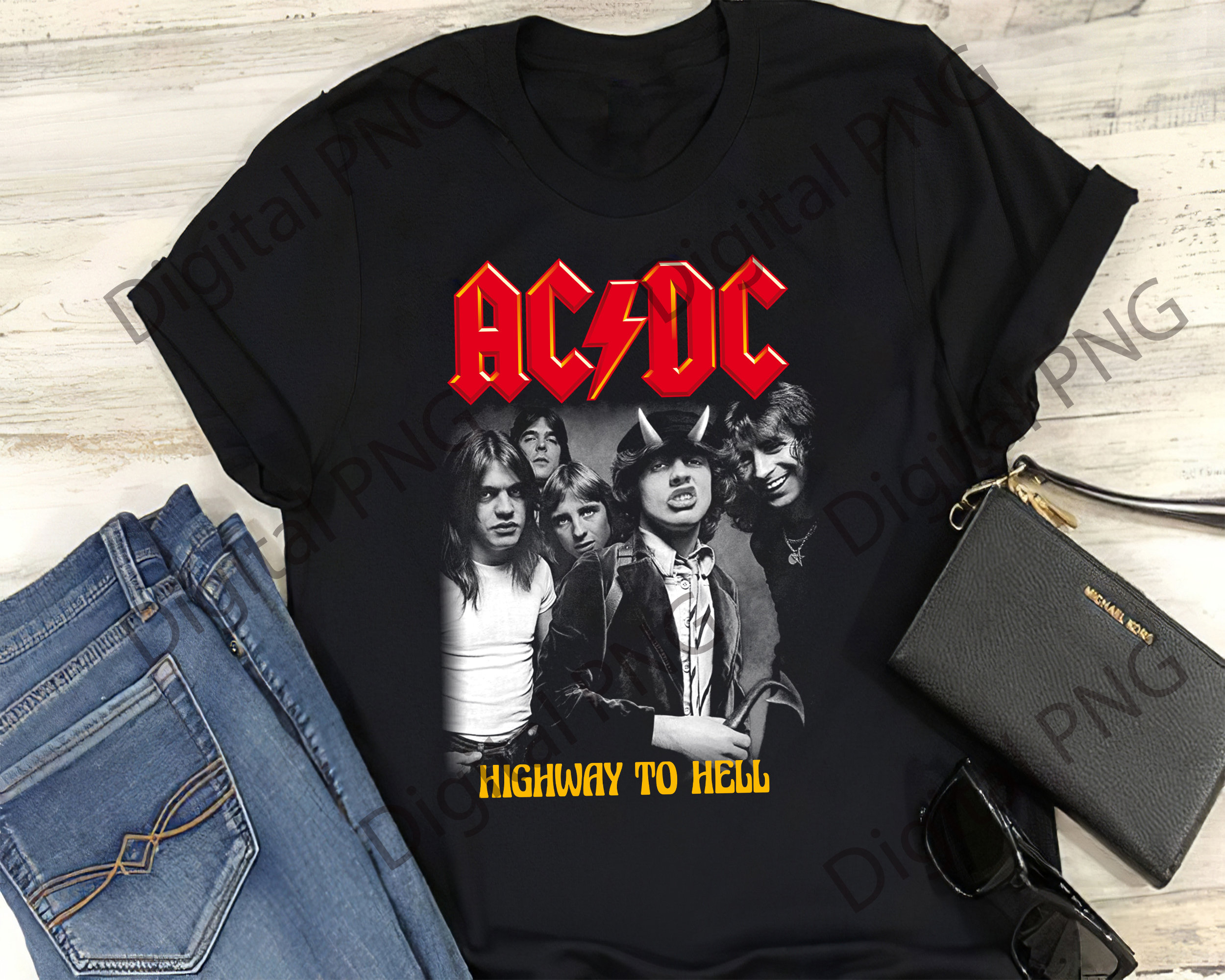 AC DC Rock Bands Designs Png |classic Rock Band Design | Rock Digital ...