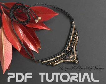 Micro Macrame Tutorial, Macrame necklace pattern, Macrame Jewelry Making, DIY necklace, PDF pattern, Necklace pattern, Ethnic necklace