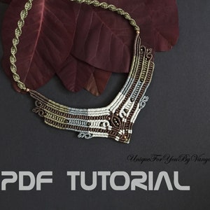Micro Macrame Tutorial, Macrame necklace pattern, Macrame Jewelry Making, DIY choker, Vintage style necklace, DIY necklace