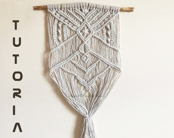 Mini macrame hanging pattern, PDF macrame instructions, DIY macrame tapestry, Mini macrame decor, Mini home decor