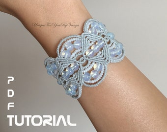 PDF Tutorial, Bracelet PATTERN, Micro macrame tutorial, DIY bracelet, Macrame jewelry making, Bracelet pattern
