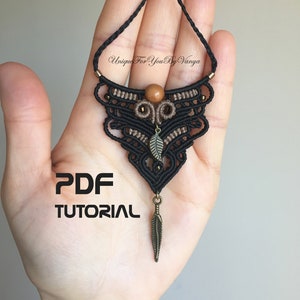 Micro Macrame Tutorial, Macrame necklace pattern,DIY micro macrame,  Hippie Chic Pendant Necklace, Tribal Ethnic style jewelry