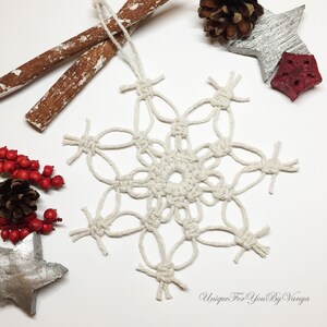 Macrame Snowflake Ornament, PDF Christmas Pattern, Christmas Tutorial ...