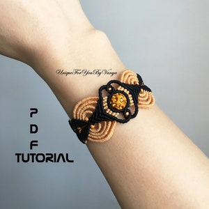 Macrame bracelet pattern, Macrame bangle tutorial, DIY woven bracelet