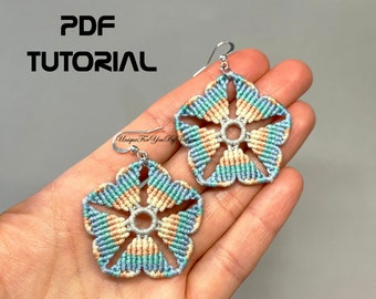 Macrame flower earrings pattern, Scrap threads earrings, Summer earrings