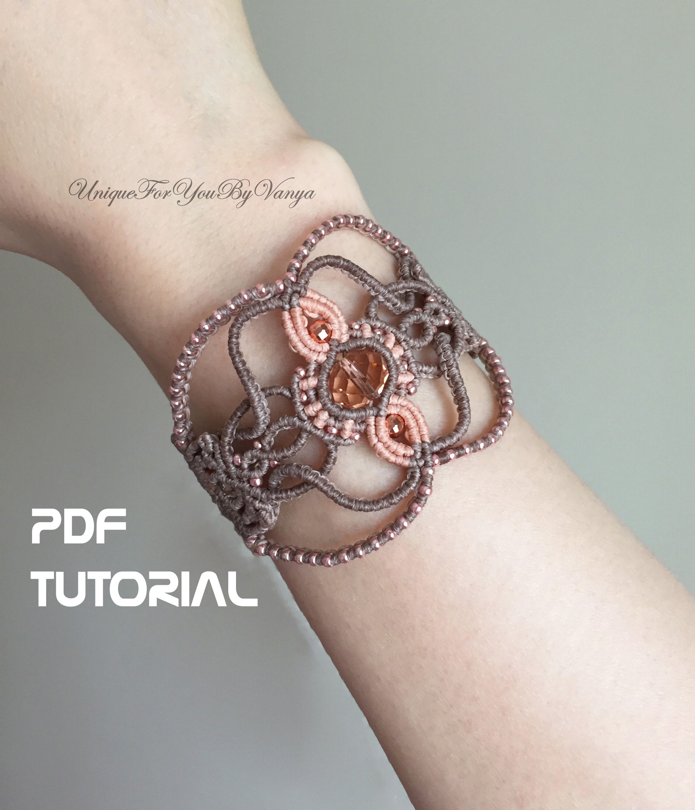 PDF Macrame Cuff Bracelet Pattern Micro Macrame Tutorial DIY - Etsy