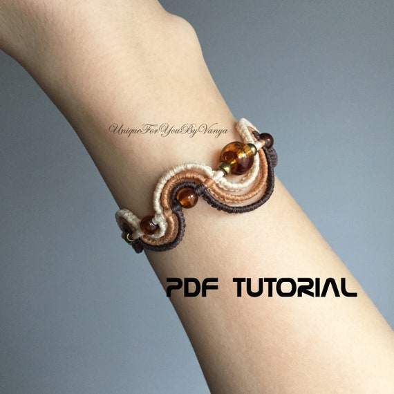 Macrame bracelet PDF bracelet PATTERN, Micro macrame tutorial, DIY bracelet, Macrame jewelry making, Easy beaded bracelet