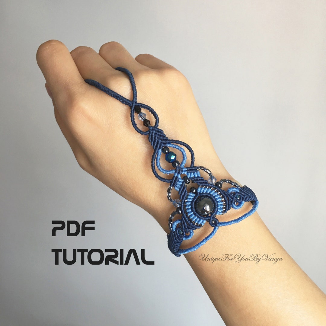 Macrame Slave Bracelet Pattern, Macrame Bracelet PDF Tutorial, Beaded ...