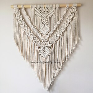 Macrame wall hanging pattern, DIY layered wall hanging tutorial, Boho decor, Bohemian macrame tapestry, Contemporary decor, DIY home decor image 2