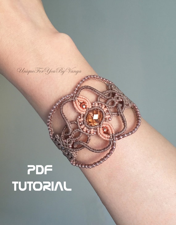 Macrame outlet cuff bracelet