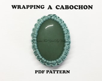Wrap a cabochon PDF pattern in English, Macrame tutorial, Wrap stone tutorial