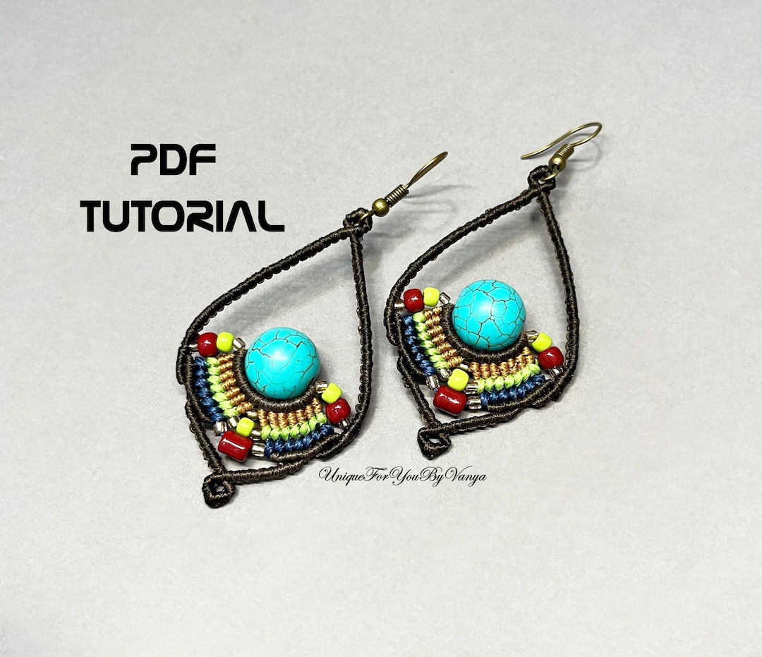 Macrame Earrings PATTERN Micro Macrame Tutorial DIY - Etsy UK