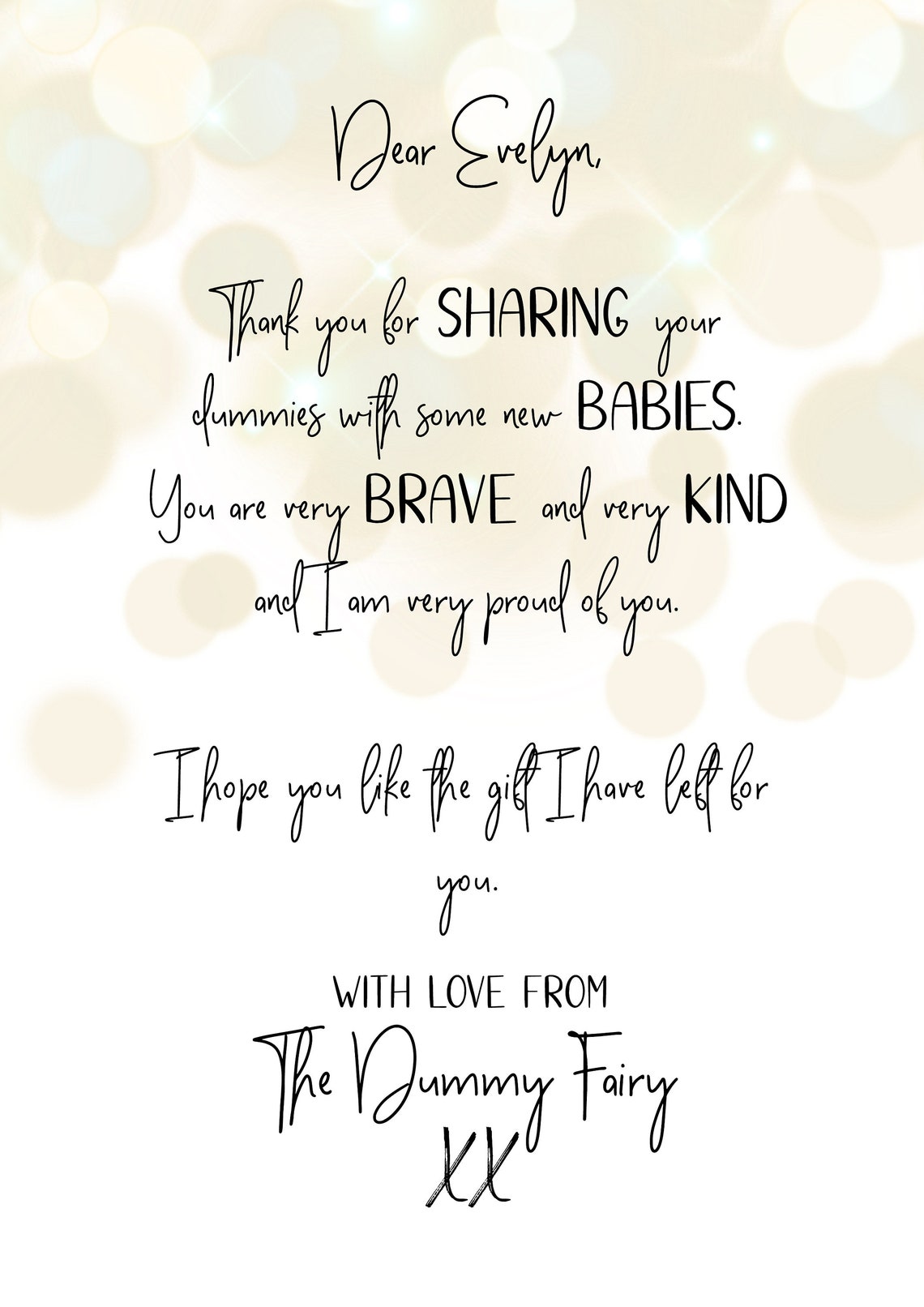 Customized Dummy Fairy Letter Digital Download Pacifier Etsy Australia