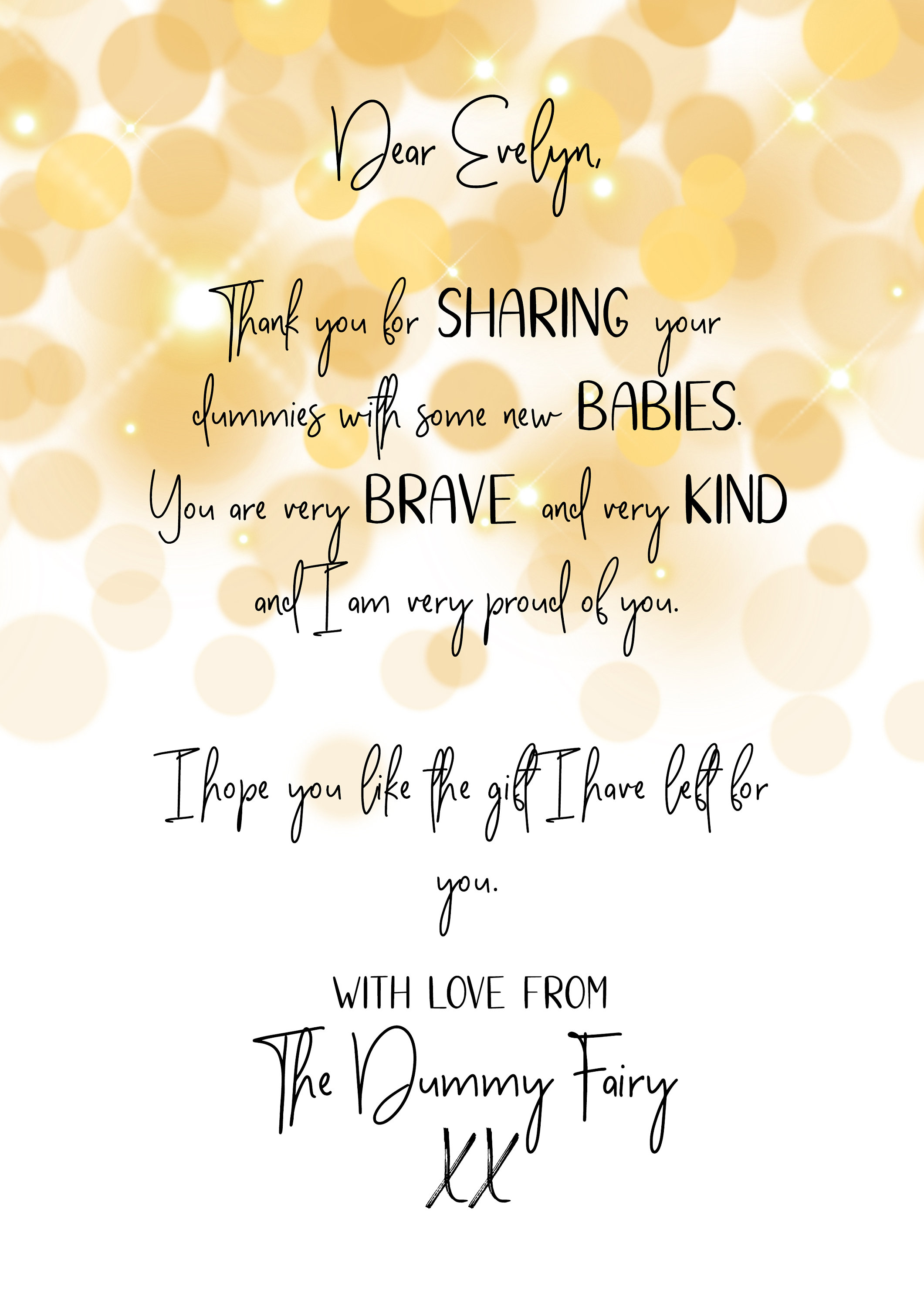 Customized Dummy Fairy Letter Digital Download, Pacifier Letter - Etsy ...