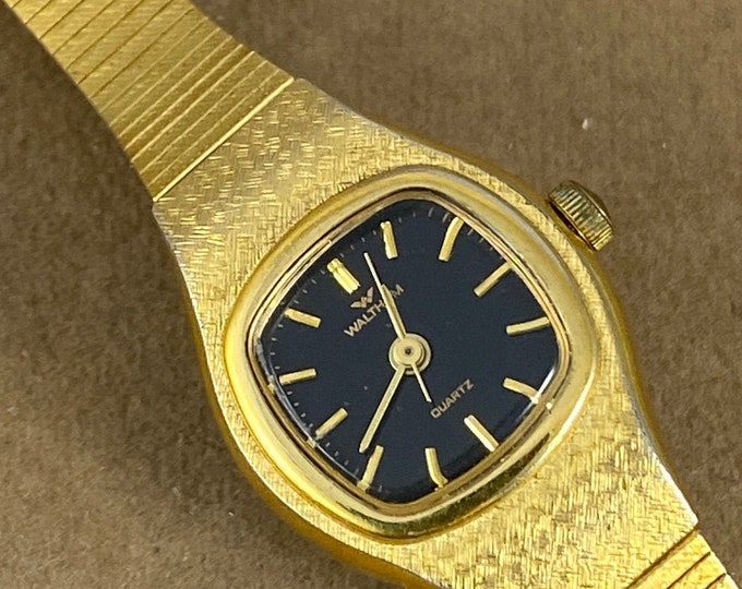 Waltham Watch Gold Tone Base Metal Bezel Stainless Steel Back 5/8 Inch