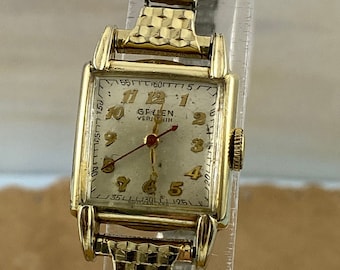 Vintage Gruen Ver-thin 10K Gold Filled Watch: 1950s Hand Wind