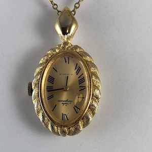 Vintage Jules Jurgensen Pendant Watch: Gold Rope Bezel, Oval Face