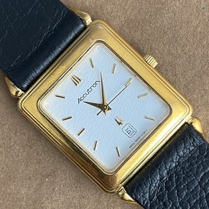 Vintage Bulova ACCUTRON Swiss Quartz 7269 P1 18K Heavy Gold ...