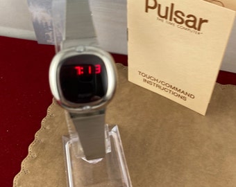 Vintage Pulsar Time Computer Sapphire Watch 2926-2 NEW Rare Perfect Stainless Steel Bracelet & Swiss Made Case Hamilton