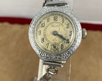 Antique Westfield Watch Co: Engraved Swiss 6 Jewel Movement with Box