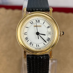 Authentic Vintage Swiss Made Gucci 18K 10 Micron Heavy yellow gold-plated stainless steel 26MM Gucci 7200L Watch
