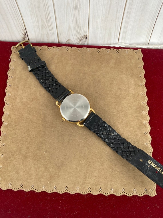 Vintage Fossil Moon Phase Watch: Asian Symbols, Gold Bezel  display picture 1