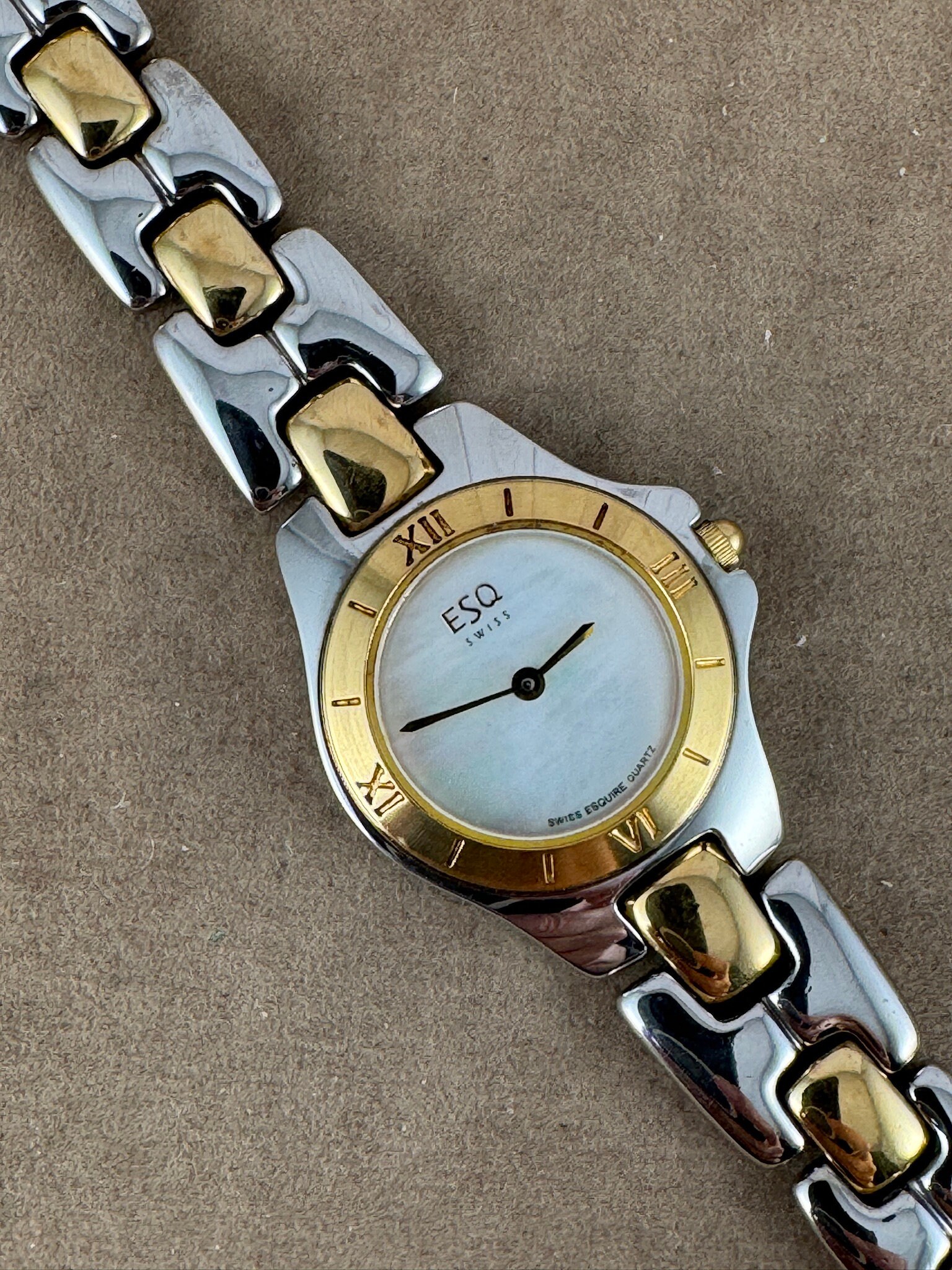 Vintage ESQ Movado Ladies Watch: Two-tone Stainless Steel  display picture 3