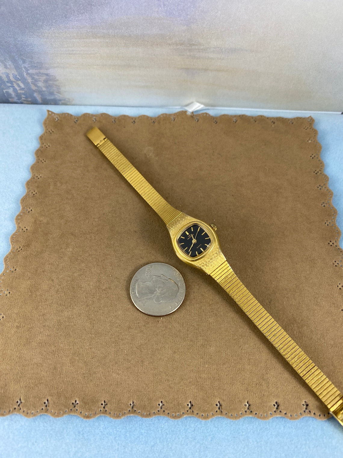 Waltham Watch Gold Tone Base Metal Bezel Stainless Steel Back Etsy