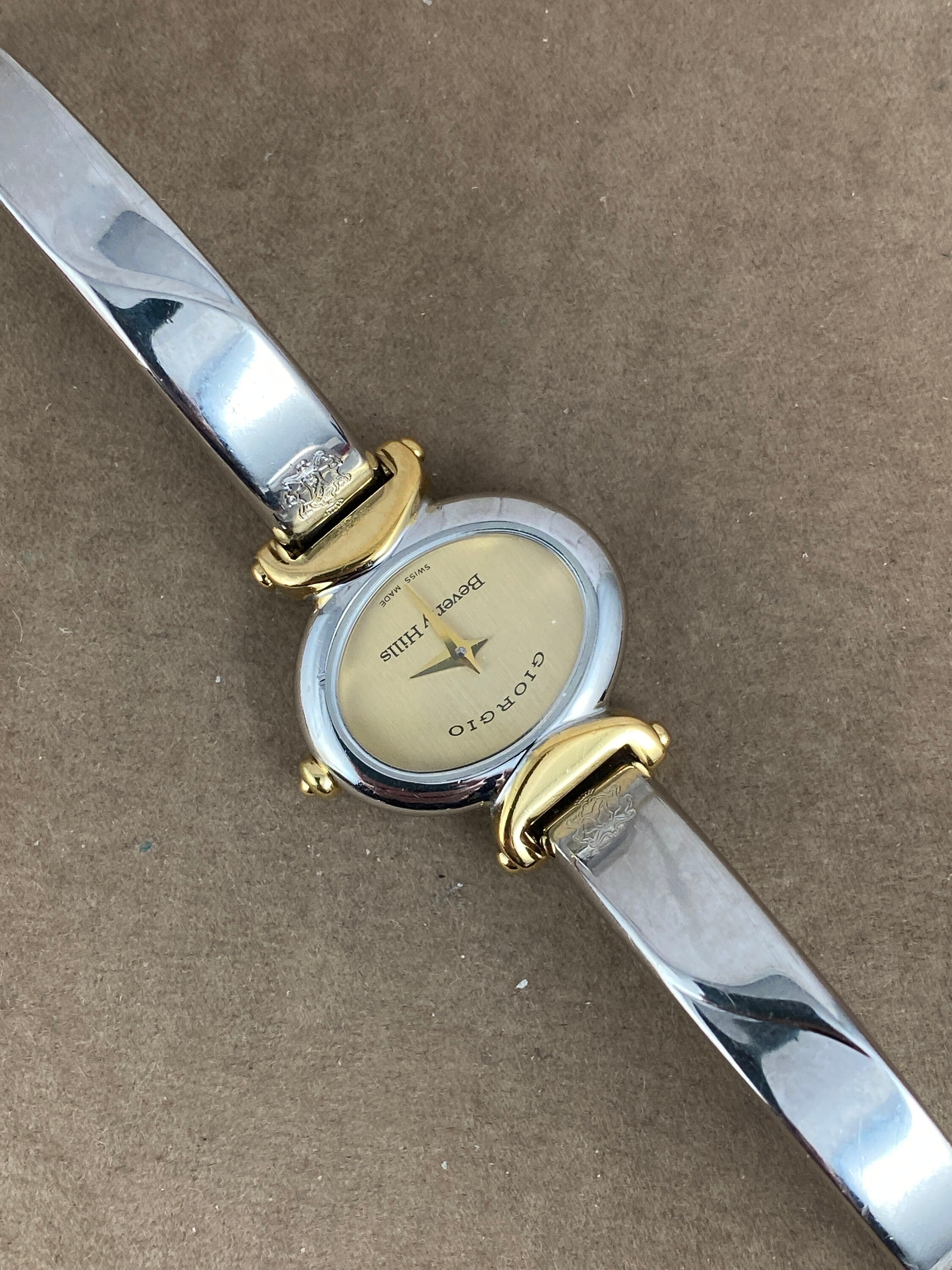 Vintage Giorgio Beverly Hills Swiss Watch: Two-tone Gold & Silver 