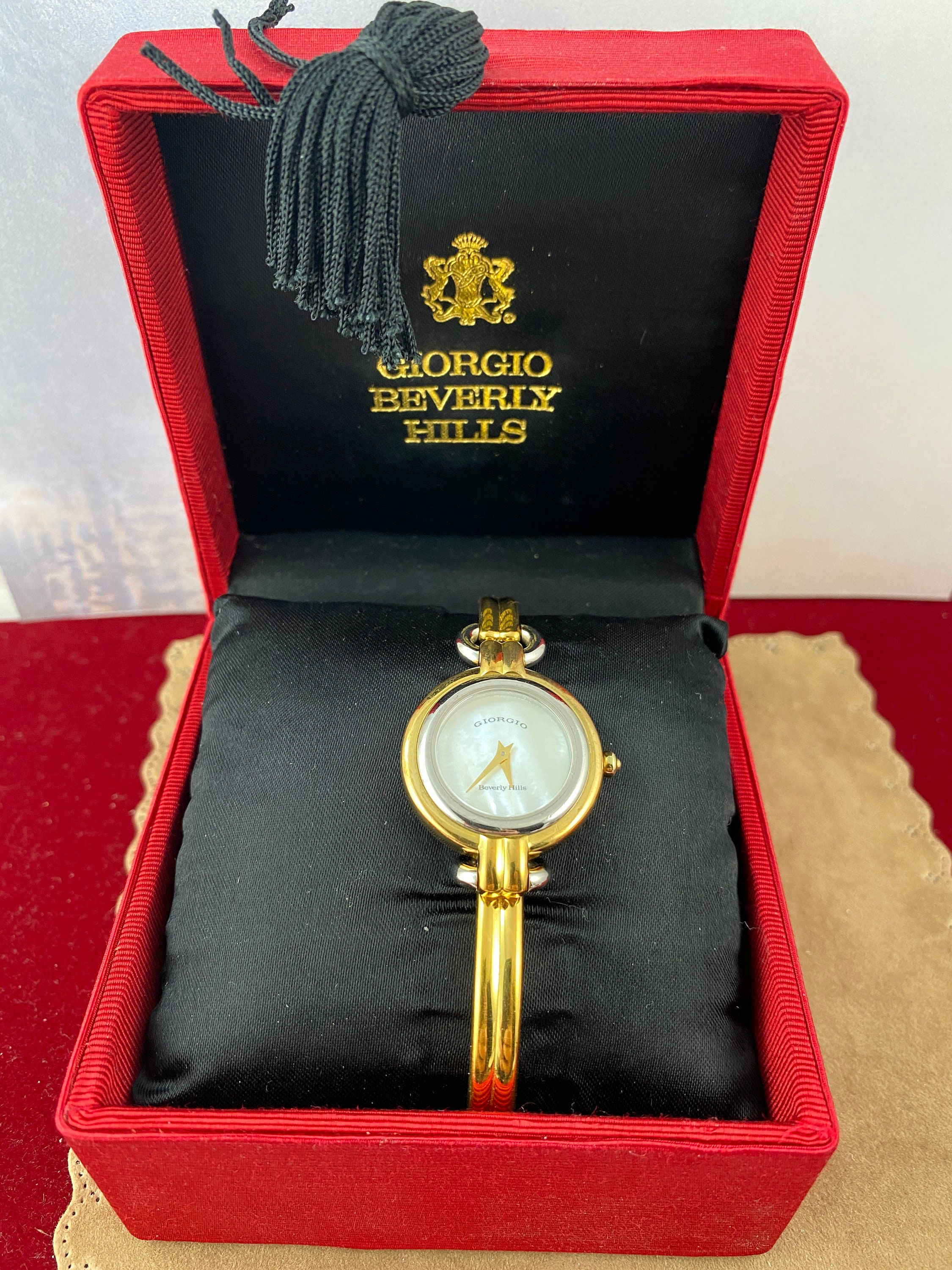 Vintage Giorgio of Beverly Hills Swiss Made Luxury Watch 6.7 Inch Cuff 2 Tone Gold and Silver Link Bracelet Water Restraint Etsy Canada