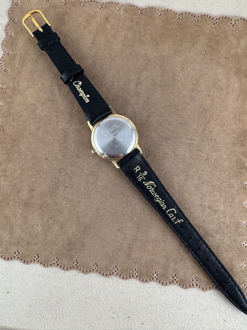 Vintage LA Express Gold tone moonphase watch with Roman Numerals image 7