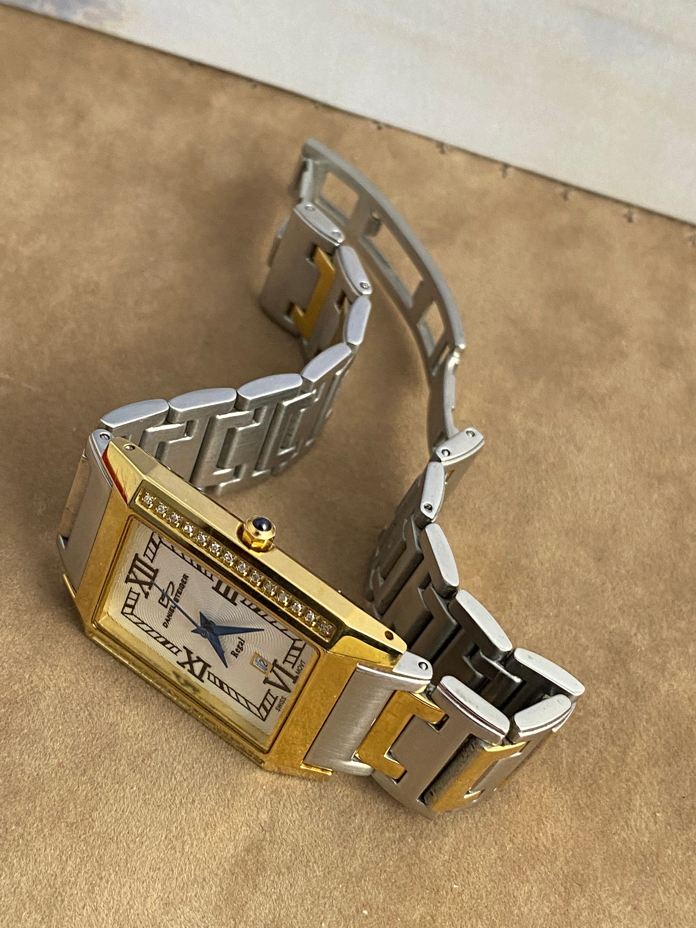 Stunning Art Deco Watch by Designer Daniel Steiger Real Diamonds